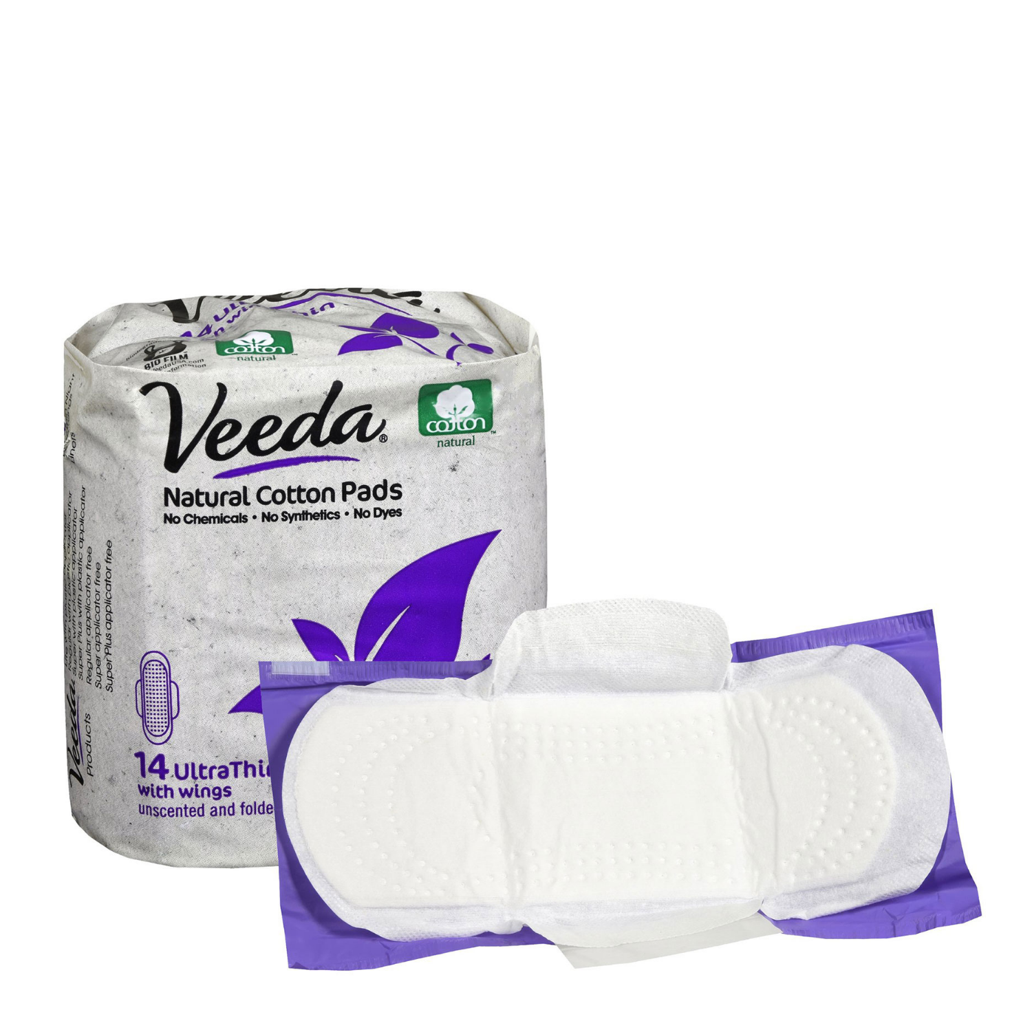 Veeda Ultra Thin Natural Cotton Day Pads 8 Packs x 14 Pads