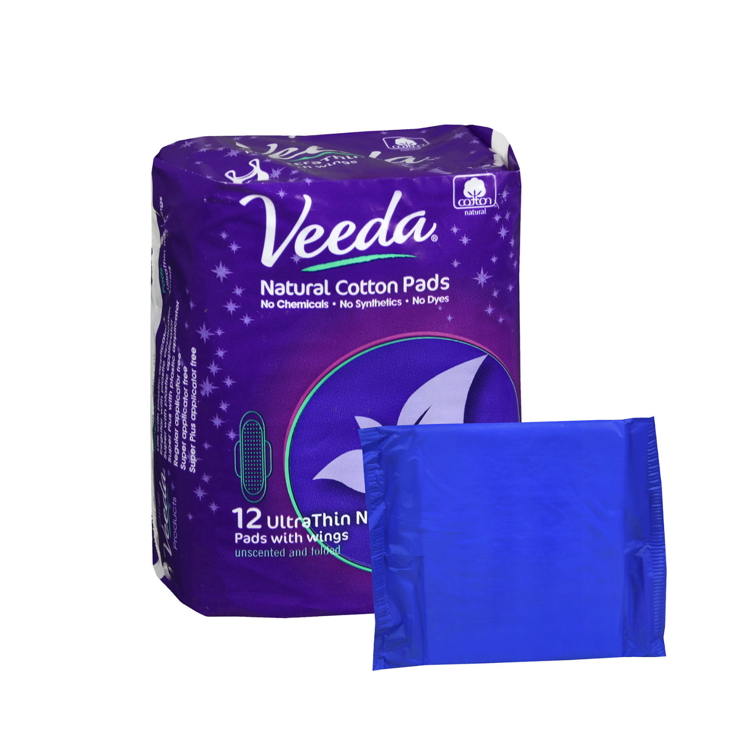 Veeda Ultra Thin Natural Cotton Night Pads 8 Packs x 12 Pads